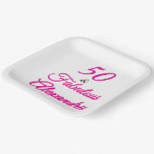 Pink Black 50 & Fabulous 50th  Birthday  Papieren Bordje (Gebogen)