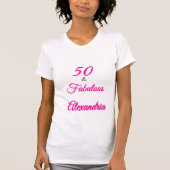 Pink Black 50 & Fabulous 50th  Birthday  T-shirt (Voorkant)