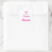 Pink Black 50 & Fabulous 50th  Birthday  Vierkante Sticker (Tas)