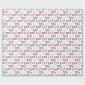 Pink Black and Gray Sunglasses Wrapping Paper Cadeaupapier (Vlak)