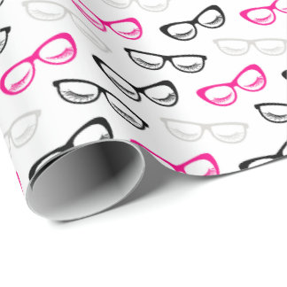 Pink Black and Gray Sunglasses Wrapping Paper Cadeaupapier