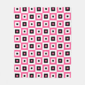 Pink Black and White Checkered Squares Pattern Fleece Deken (Voorkant)