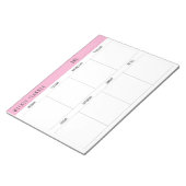 Pink, Black and White, Weekly Planner, Notitieblok (Schuin)
