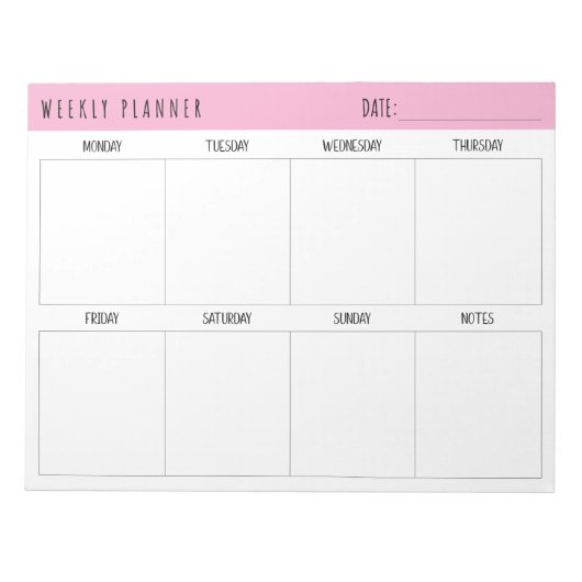 Pink, Black and White, Weekly Planner, Notitieblok (Voorkant)