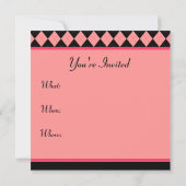 Pink Black Argyle Uitnodiging (Achterkant)