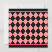 Pink Black Argyle Uitnodiging (Voorkant)