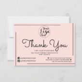 Pink Black Border Script Logo Klant Bedankt (Voorkant)