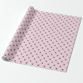 Pink & Black Bow Gift Wrapping Paper Cadeaupapier (Uitgerold)