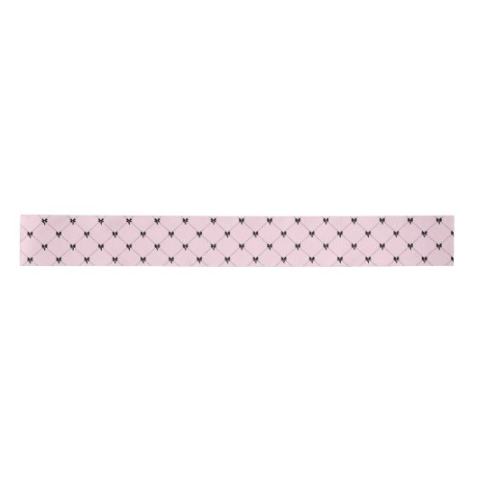 Pink & Black Bow Gift Wrapping Satijnen Lint (Voorkant)
