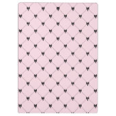 Pink & Black Bow Monogram Notebook Klembord (Achterkant)