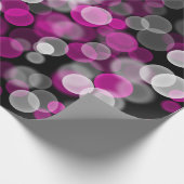 Pink Black Bubbles Bokeh Effect Cadeaupapier (Hoek)