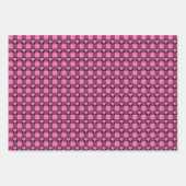 Pink Black Buffalo Heart Plaid Inpakpapier Vel (Voorkant 3)
