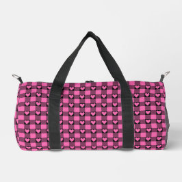 Pink Black Buffalo Heart Plaid Plunjezak