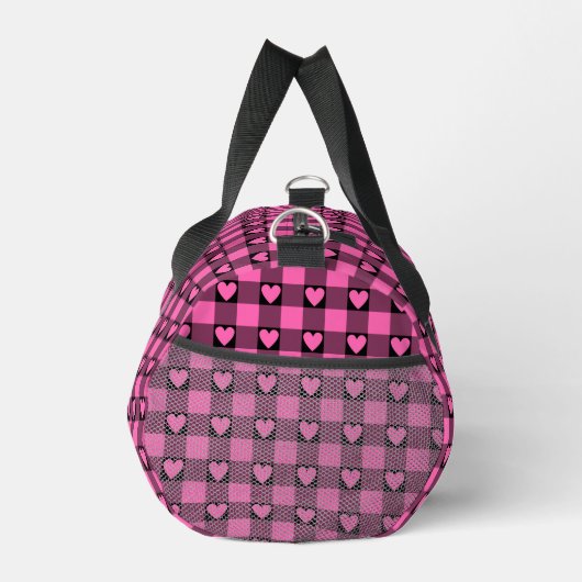 Pink Black Buffalo Heart Plaid Plunjezak (Rechts)