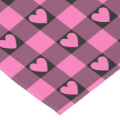 Pink Black Buffalo Heart Plaid Table Runner Korte Tafelloper (Hoek)