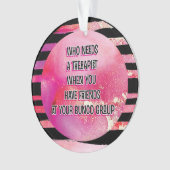 Pink Black Bunco Friendship Funny Ornament (voorkant)