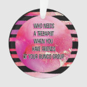 Pink Black Bunco Friendship Funny Ornament (voorkant)