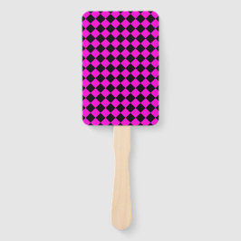 Pink Black Checker Diamond Pattern Handwaaier