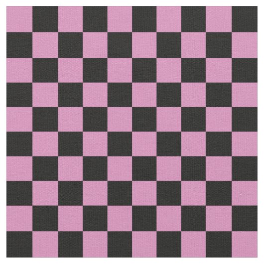 Pink & Black Checkerboard Stof (Close Up)