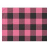 Pink & Black Checkered Squares Buffalo Plays Party Tafelkleed (Voorkant (Horizontaal))