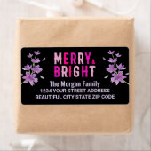 Pink Black Christmas Holiday Party Retouradres Etiket (Insitu)