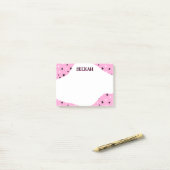 Pink Black Cool Stars Naam toevoegen Post-it® Notes (Op bureau)