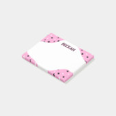 Pink Black Cool Stars Naam toevoegen Post-it® Notes (Schuin)
