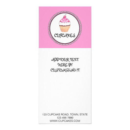 PINK BLACK CUPCAKE BAKERY FLYER RECLAMEKAART (Voorkant)