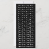 Pink & Black Damask Baby Shower Invitations Kaart (Achterkant)