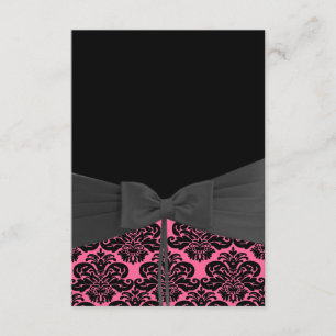 PINK & BLACK DAMASK-uitnodiging Kaart