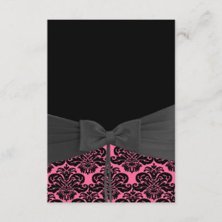 PINK & BLACK DAMASK-uitnodiging Kaart