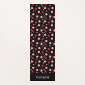 Pink Black Dot Circle Geometric Pattern Retro  Yogamat (Voorkant)