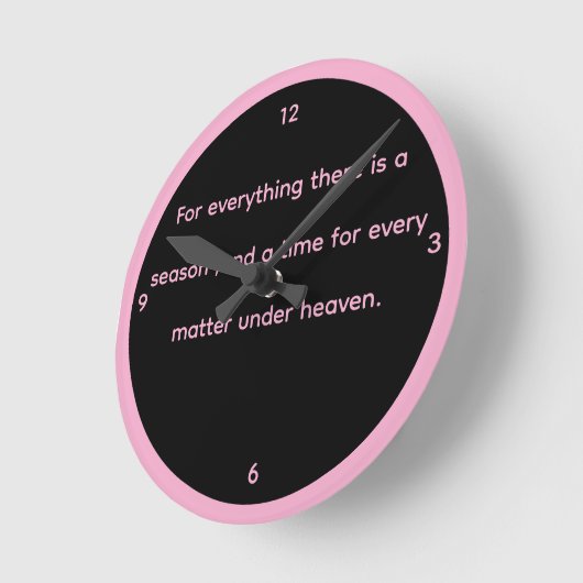 Pink & black  Ecc. 3:1 clock Ronde Klok (Hoek)