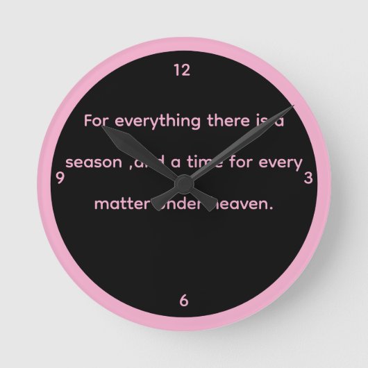 Pink & black  Ecc. 3:1 clock Ronde Klok (Voorkant)
