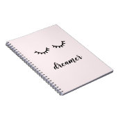 Pink Black Eyelashes Notitieboek (Rechterzijde)