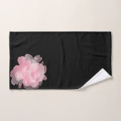 PINK BLACK FLORAL BLOOM BATHROOM TOWEL SET BAD HANDDOEK (Handdoek)