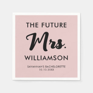 Pink Black Future Mrs. Achternaam Bachelorette Par Servet