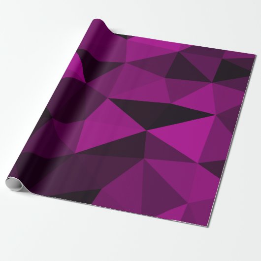 Pink black geometric mesh pattern cadeaupapier (Uitgerold)