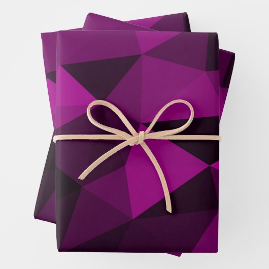 Pink black geometric mesh pattern inpakpapier vel (In situ)