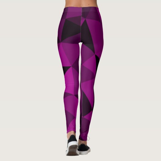 Pink black geometric mesh pattern leggings (Achterkant)