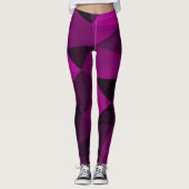 Pink black geometric mesh pattern leggings (Voorkant)