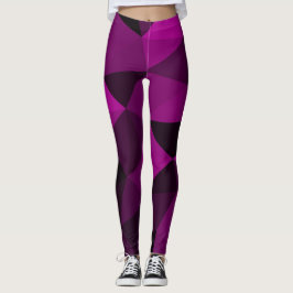 Pink black geometric mesh pattern leggings