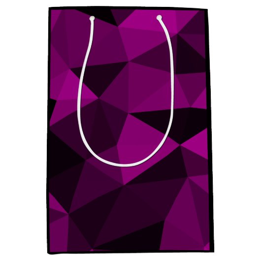 Pink black geometric mesh pattern medium cadeauzakje (Voorkant)