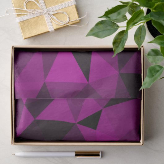 Pink black geometric mesh pattern tissuepapier (Geschenk)