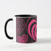 Pink Black Glam Abstract Heart Monogram Initials Mok (Links)