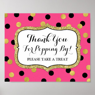 Pink Black Gold Confetti Poster