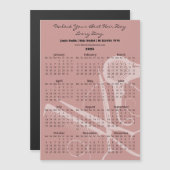 Pink Black Hair Stylist Tools 2026 Calendar Magnet (Voorkant / Achterkant)