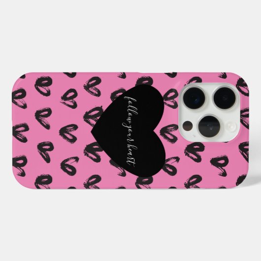 Pink Black Hearts Case-Mate iPhone Case (Achterkant (horizontaal))