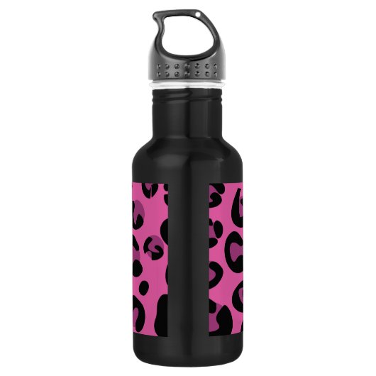 Pink Black Leopard Cheetah 32. oz. Waterfles (Achterkant)