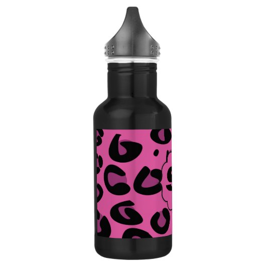 Pink Black Leopard Cheetah 32. oz. Waterfles (Links)